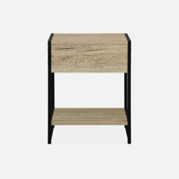 Sweeek - Pair Of Bedside Tables With Metal And Wood-Effect Loft Natural 40X40X50 Cm - thumbnail 5