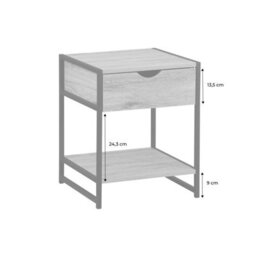 Sweeek - Pair Of Bedside Tables With Metal And Wood-Effect Loft Natural 40X40X50 Cm - thumbnail 7
