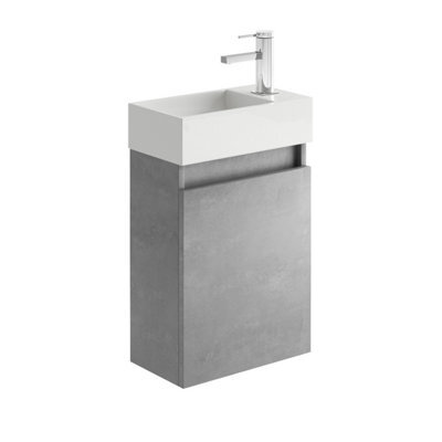 Plum&clay Condense Concrete Wall Hung Cloakroom Vanity Unit (W)390mm - image 1