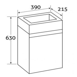 Plum&clay Condense Concrete Wall Hung Cloakroom Vanity Unit (W)390mm - thumbnail 7
