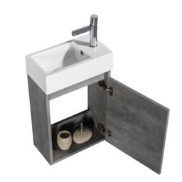 Plum&clay Condense Concrete Wall Hung Cloakroom Vanity Unit (W)390mm - thumbnail 3
