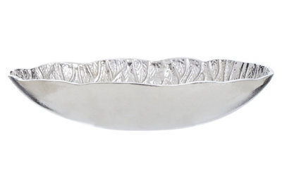Orsina Elegant Silver Finish Lotus Leaf Bowl With Sculptural Design, Stylish Decorative Bowl For Displaying - image 1