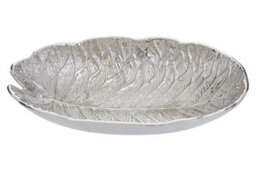 Orsina Elegant Silver Finish Lotus Leaf Bowl With Sculptural Design, Stylish Decorative Bowl For Displaying - thumbnail 2
