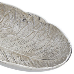 Orsina Elegant Silver Finish Lotus Leaf Bowl With Sculptural Design, Stylish Decorative Bowl For Displaying - thumbnail 3