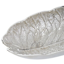 Orsina Elegant Silver Finish Lotus Leaf Bowl With Sculptural Design, Stylish Decorative Bowl For Displaying - thumbnail 4