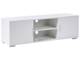 Wyld and Coco Lumina Tv Stand - White Mdf Cabinet With Metal Legs And Cable Management, W140 X D40 X H42Cm - thumbnail 3