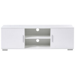 Wyld and Coco Lumina Tv Stand - White Mdf Cabinet With Metal Legs And Cable Management, W140 X D40 X H42Cm - thumbnail 1