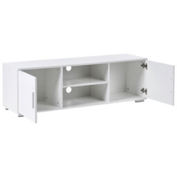 Wyld and Coco Lumina Tv Stand - White Mdf Cabinet With Metal Legs And Cable Management, W140 X D40 X H42Cm - thumbnail 5