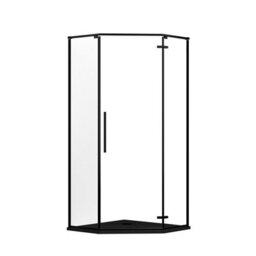GoodHome Ezili Clear Left Or Right Corner Shower Enclosure & Tray - Hinged Door (H)195Cm (W)89Cm (D)89Cm - thumbnail 1