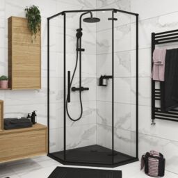 GoodHome Ezili Clear Left Or Right Corner Shower Enclosure & Tray - Hinged Door (H)195Cm (W)89Cm (D)89Cm - thumbnail 6