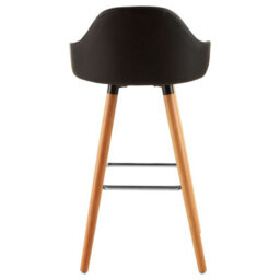 Orsina Black Curved Backrest Bar Stool, Comfortable Seating Faux Leather Bar Stool, Easy To Clean Kitchen Bar Stool - thumbnail 4