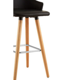 Orsina Black Curved Backrest Bar Stool, Comfortable Seating Faux Leather Bar Stool, Easy To Clean Kitchen Bar Stool - thumbnail 6