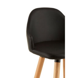Orsina Black Curved Backrest Bar Stool, Comfortable Seating Faux Leather Bar Stool, Easy To Clean Kitchen Bar Stool - thumbnail 5