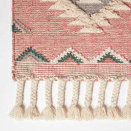Homescapes Pali Pink Kilim Runner Wool Rug 66 X 200 Cm - thumbnail 3
