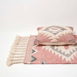 Homescapes Pali Pink Kilim Runner Wool Rug 66 X 200 Cm - thumbnail 6