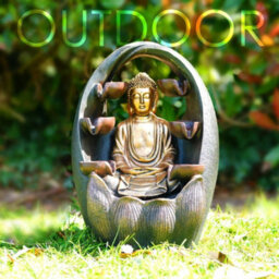 Golden Buddha Solar Water Fountain Feature - thumbnail 2