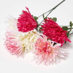 Homescapes Set Of 3 Artificial Pink & White Handcrafted Chrysanthemum Single Stems, 60 Cm - thumbnail 3