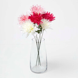 Homescapes Set Of 3 Artificial Pink & White Handcrafted Chrysanthemum Single Stems, 60 Cm - thumbnail 5