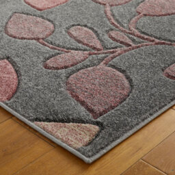 Modern Easy To Clean Floral Pink Rug For Dining Room-80Cm X 150Cm - thumbnail 4
