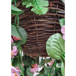 Hanging Basket Artificial Plants Flowers Green Rose Grass Ivy Leaf Fern Foliage - 1 Hanging Basket - thumbnail 9