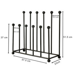 Dibor Vintage Black Large Wellington Boot Stand Shoe Rack Holder Stand - thumbnail 3