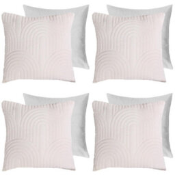 Ohs 4 Pack Arches Pinsonic Filled Cushion Covers, Cream - 45 X 45Cm