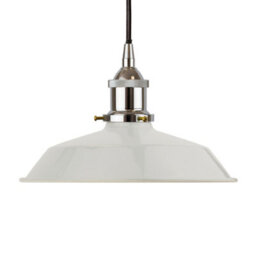 Pale Grey Small Trinity Metal Painted Dome Pendant Light With Nickle Lamp Holder And Black Round Cable - Se Home - thumbnail 1