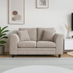 Furnishings For Less UK Quilted Soft Chenille Fabric Fabric Sofaset 3 And 2 Seater Sofa  Beige - Scatter Back - thumbnail 7