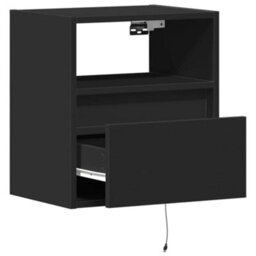 Berkfield Tv Wall Cabinets With Led Lights 2 Pcs Black 41X31X45 Cm - thumbnail 9