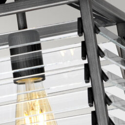 Luminosa Lighting Elstead Louvre 1 Light Pendant Gunmetal Paint Finish - thumbnail 5