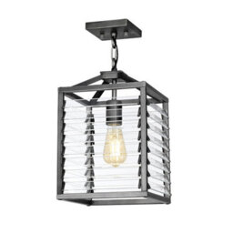 Luminosa Lighting Elstead Louvre 1 Light Pendant Gunmetal Paint Finish - thumbnail 3