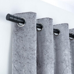 A.unique Home Plain Barrel Metal Extendable Curtain Pole With Rings And Fittings (25/28mm) - Matte Black, 70Cm - 120Cm  Approx - thumbnail 5