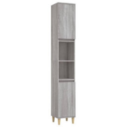 Berkfield Bathroom Cabinet Grey Sonoma 30X30X190 Cm Engineered Wood - thumbnail 2