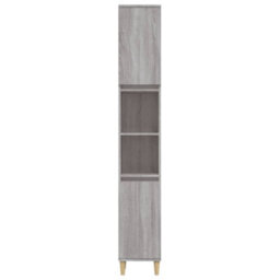Berkfield Bathroom Cabinet Grey Sonoma 30X30X190 Cm Engineered Wood - thumbnail 6