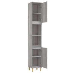 Berkfield Bathroom Cabinet Grey Sonoma 30X30X190 Cm Engineered Wood - thumbnail 7