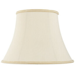 "12"" Bowed Oval Handmade Lamp Shade Cream Fabric Classic Table Light Bulb Cover"