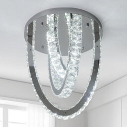 Crystal Silver Ceiling Light Led Ceiling Lamps Chandelier 3 Color Lights 40Cm - thumbnail 1