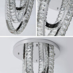 Crystal Silver Ceiling Light Led Ceiling Lamps Chandelier 3 Color Lights 40Cm - thumbnail 5