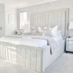 Stratus Interiors Nina Extra Tall Headboard Bed - Modern Lined Panel Design With Metal Gas Lift - Metal Gaslift - Super King - thumbnail 7