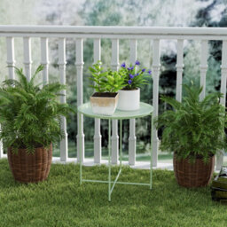 Outsunny 46Cm Round Garden Table Side Table With Removable Tray, Green - thumbnail 8