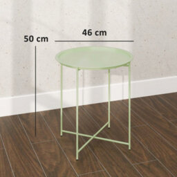 Outsunny 46Cm Round Garden Table Side Table With Removable Tray, Green - thumbnail 3