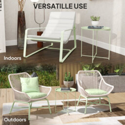 Outsunny 46Cm Round Garden Table Side Table With Removable Tray, Green - thumbnail 7
