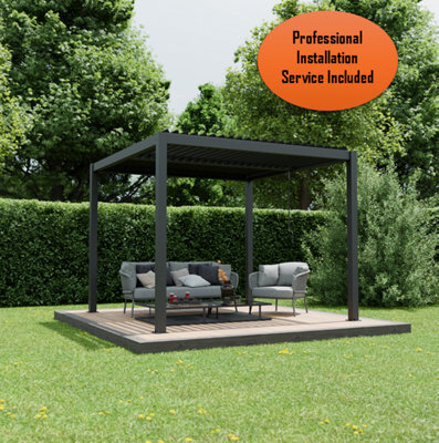 Agadon Aluminiun Pergola 300 X 300 Cm Dark Grey With Professional Installation Service - image 1