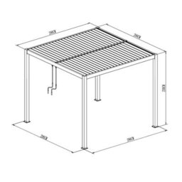 Agadon Aluminiun Pergola 300 X 300 Cm Dark Grey With Professional Installation Service - thumbnail 4