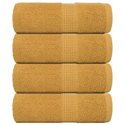Berkfield Wash Towels 4 Pcs Frogn Gold 30X30 Cm 100% Cotton - image 1