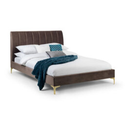 Julian Bowen Deco 135Cm Double Grey/brown Tone Velvet Double Bed - thumbnail 2