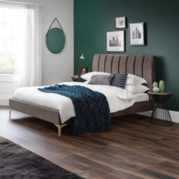 Julian Bowen Deco 135Cm Double Grey/brown Tone Velvet Double Bed