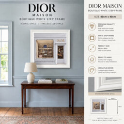 Home Luxe Interiors Dior Maison Boutique White Step Frame 40X40Cm Luxury Wall Art Decor - thumbnail 6