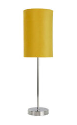 Lighting Collection Mustard Velvet And Chrometable Lamp - thumbnail 2