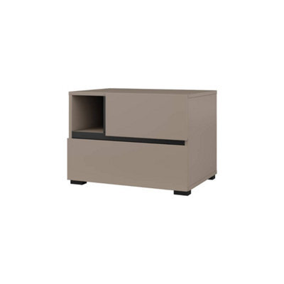 Arte Kross 55Cm Bedside Cabinet In Rich Congo - Sleek Nightstand For Contemporary Bedrooms - image 1